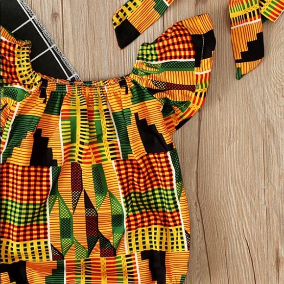African Dashiki Onesies Baby wear with headband - Picture 3 of 7